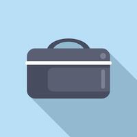 Flat design briefcase icon on blue background vector