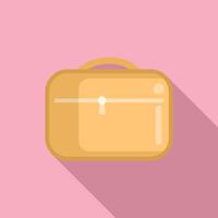 Cartoon briefcase on pink background vector