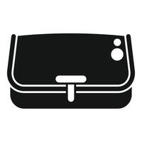 Simple black and white icon of a stylish purse suitable for design elements vector