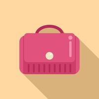 Pink briefcase illustration on beige background vector