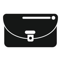 Black and white silhouette of a classic messenger bag vector