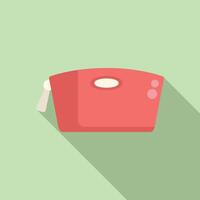 Flat design red toaster on pastel green background vector