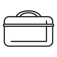 Simple line art briefcase icon vector
