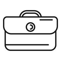 Black and white line art of a briefcase vector