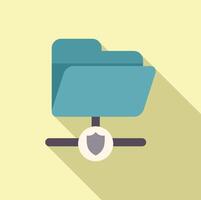 Digital folder with security shield icon illustration vector