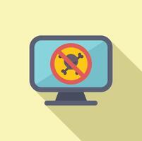Computer monitor with no virus sign illustration vector
