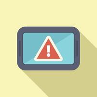 Flat design alert notification on mobile device vector