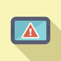 Flat design alert notification on mobile device vector