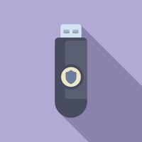 Secure usb flash drive icon vector