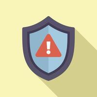 Flat design alert shield icon vector