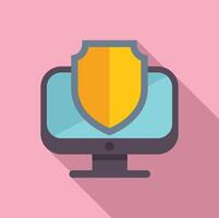 Computer security concept icon with shield vector