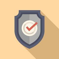 Flat design concept shield with checkmark icon vector