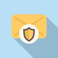 Flat design icon of a protected envelope, symbolizing secure electronic communication vector