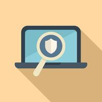 Cybersecurity concept with laptop and shield vector
