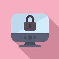 Flat design icon of computer security vector
