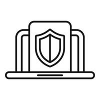 Modern line art icon of cybersecurity vector