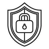 Security shield with padlock icon vector