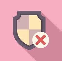 Flat design incomplete protection shield icon vector