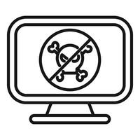 No bones computer virus concept icon vector
