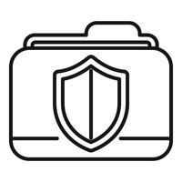 Secure folder icon with shield vector