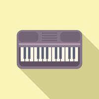 Flat design illustration of synthesizer on pastel background vector
