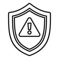 Safety shield with warning sign icon vector