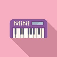 Flat design illustration of synthesizer on pink background vector