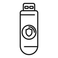 Secure usb flash drive icon vector