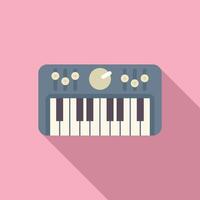 Stylish illustration of a synthesizer on pink background vector