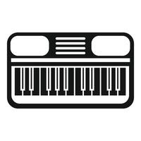 Black and white synthesizer keyboard icon vector