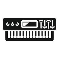 Simplistic black and white synthesizer icon vector