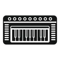 Black and white illustration of a keyboard synthesizer vector