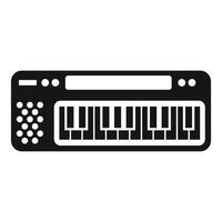 icon illustration of a music synthesizer keyboard in a solid silhouette style vector