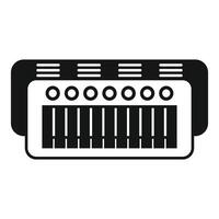 Simplistic black and white icon of a classic synthesizer vector