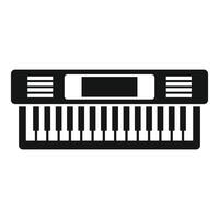 Electronic keyboard silhouette on white background vector