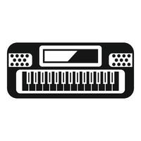 Black icon of a classic synthesizer, perfect for musicthemed designs vector