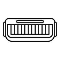 Simple line drawing of a harmonica, perfect for musicthemed designs and icons vector
