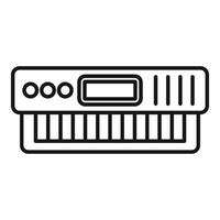 Electronic synthesizer keyboard outline icon vector