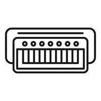 Line art illustration of a digital piano keyboard vector