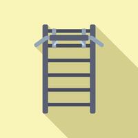 Flat design wooden ladder icon with shadow vector