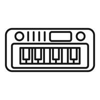 Black and white line icon of synthesizer keyboard vector