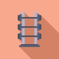 Flat design illustration of dumbbell rack vector