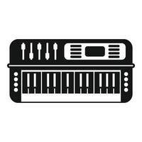 Black and white illustration of a synthesizer keyboard vector