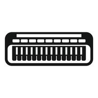 Graphic illustration of a black and white keyboard icon isolated on a plain background vector