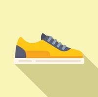 Flat design illustration of a stylish yellow and blue sneaker with shadow effect vector