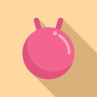 Pink inflatable exercise ball on beige background vector