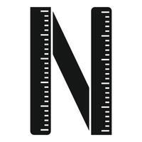Black N with a ruler under it vector