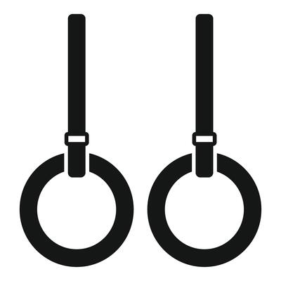 Gymnastic rings icon on white background