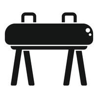 Silhouette of a gymnastics pommel horse icon vector