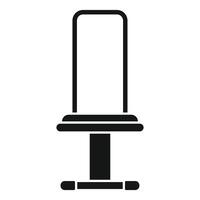 Simple black silhouette icon of a modern office chair suitable for business and workplace designs vector